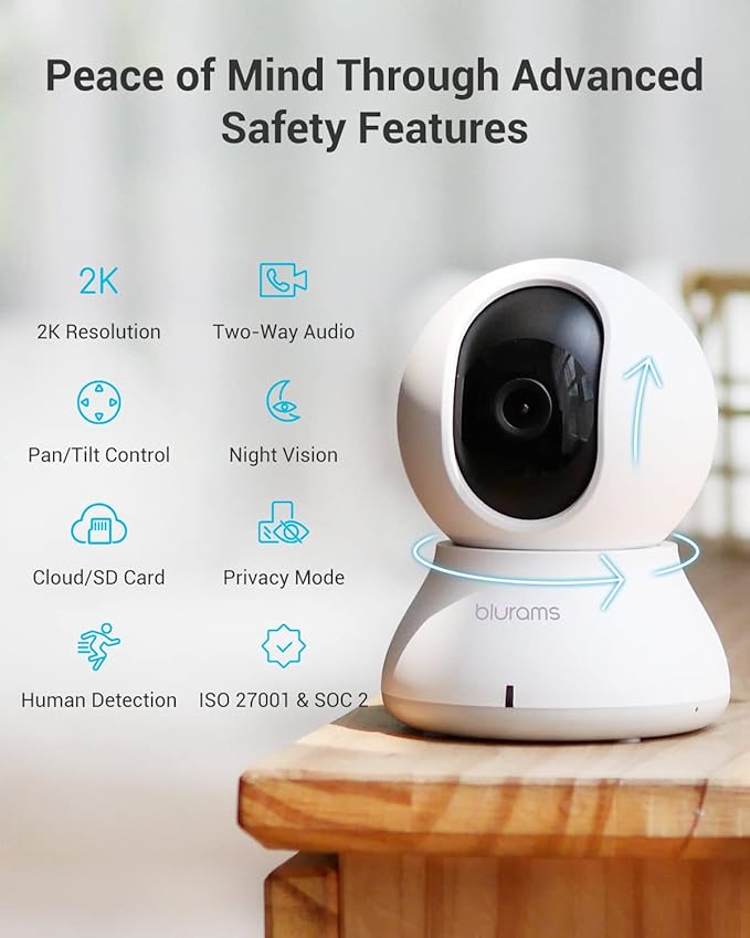 blurams Security Camera 2K, Baby Monitor Dog Camera 360-degree - Image 2