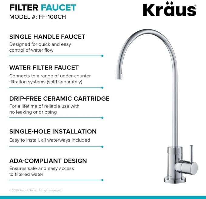 KRAUS Purita 100% Lead-Free Kitchen Water Filter Faucet in Chrome - Image 5