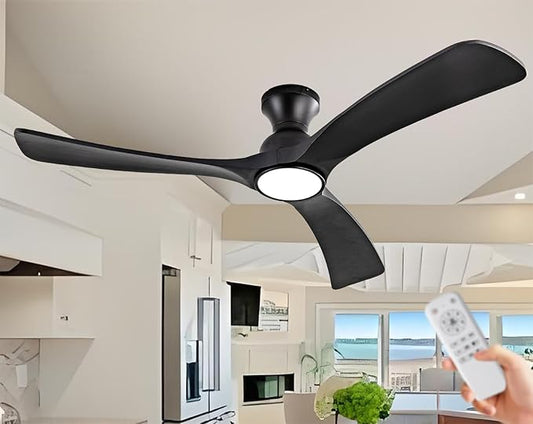 Gaizw Black Ceiing Fans with lights and Remote Control, 52 Inch Modern Wooden by Unknown