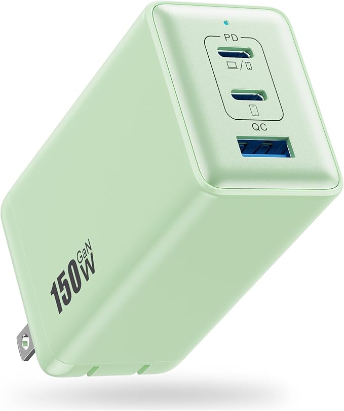 150W USB C Charger Block, GaN III Compact Foldable Wall Charger 3 Port Fast by Pxwaxpy