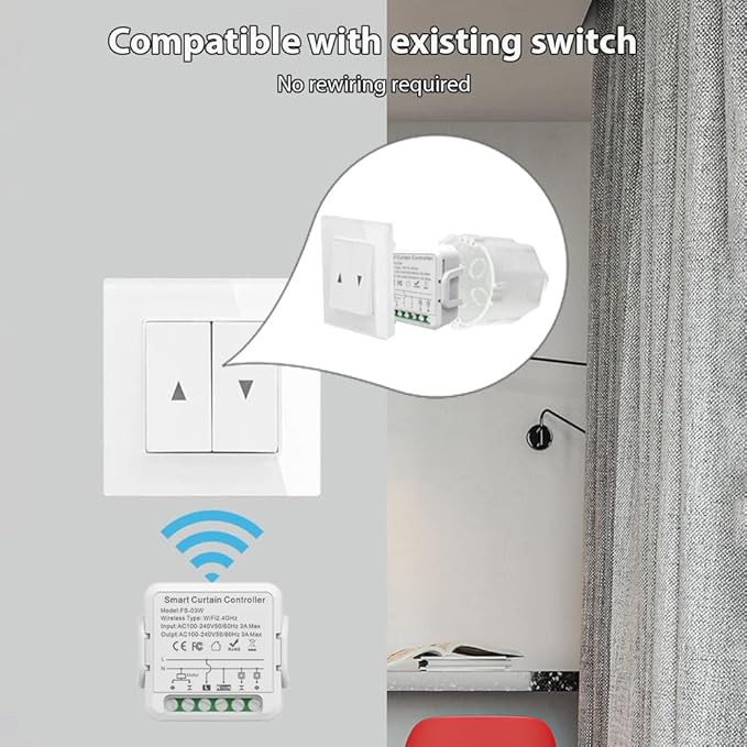 FTVOGUE Smart Curtain Controller Zigbee Switch, Voice Control, Shared Devices - Image 6