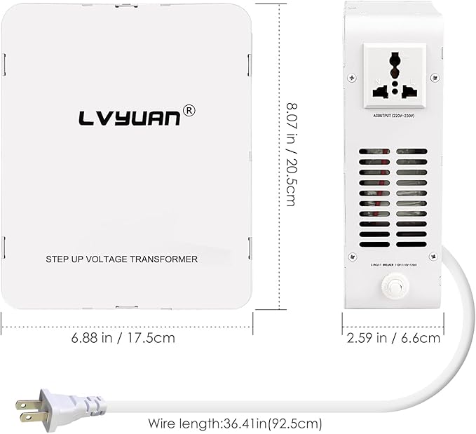 LVYUAN 1000W 110/120V to 220/240V Voltage Converter Step Up Transformer - Image 2