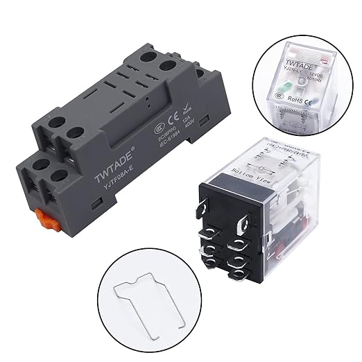 TWTADE/2PCS DC 24V Relay 10A Electromagnetic Power Coil Relay 8 Pins DPDT 2NO - Image 2