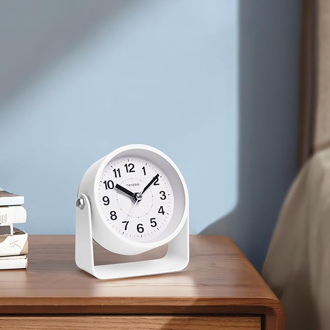 TIMESS Analog Alarm Clock, Silent Non-Ticking Quartz Movement, Battery-Operated - Image 7