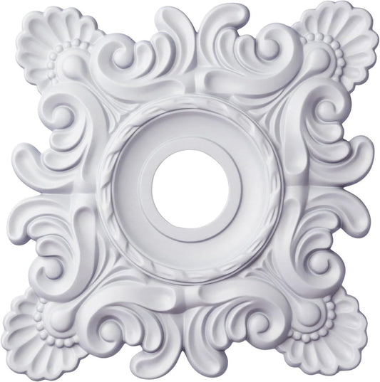 Ekena Millwork CM18CR Crawley Ceiling Medallion, 18"W x 18"H x 3 1/4"ID x 1 1/2"P, Factory Primed