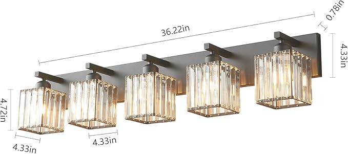 FDPBY Modern Black Crystal Bathroom Vanity Light - Image 5