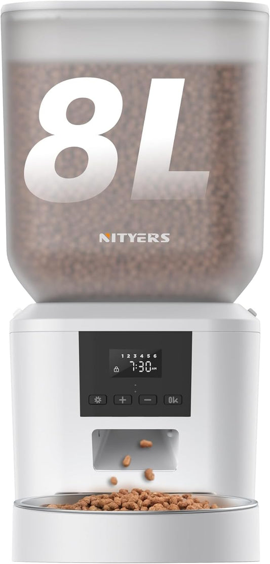 Automatic Dog Feeder - 8L/34 Cups Large Capacity Automatic Cat Food Dispenser by Nityers