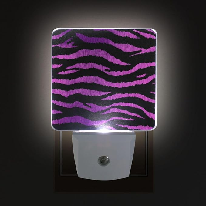 Pigsaly Led Night Light Black Magenta Purple Tiger Stripe Night Light Plug in - Image 4