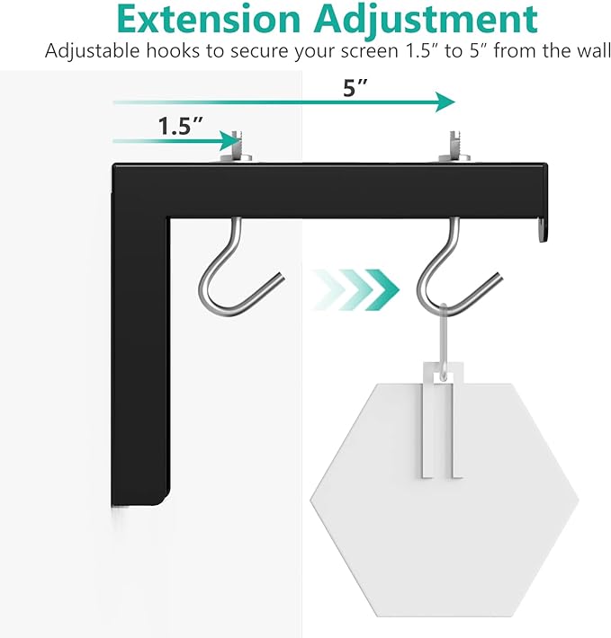 WALI Universal Projector Screen Ceiling Mount, Wall Hanging Mount L-Brackets - Image 5