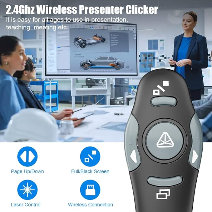 AMERTEER Presentation Clicker Wireless Presenter Remote Clicker - Image 2