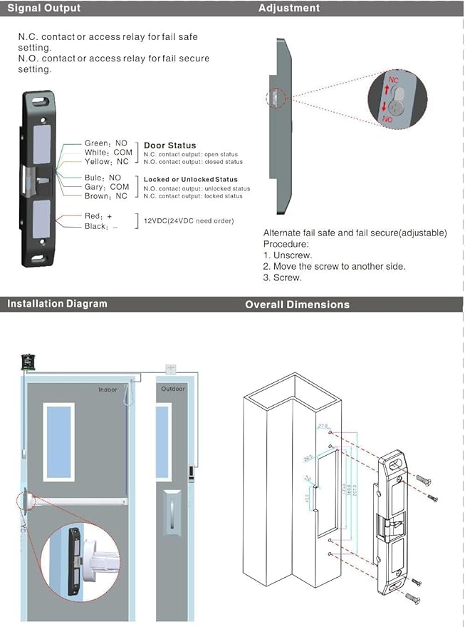 MENGQI-CONTROL LCD Video Door Intercom Access Control System Electric Strike - Image 6