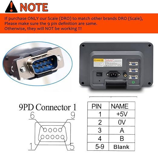 TOAUTO Digital Readout 2 Axis 3 Axis DRO Display Linear Scale 100mm 4" - Image 6