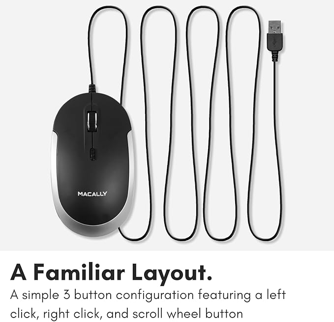 Macally Silent Wired Mouse - Image 7