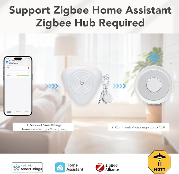 NEO Zigbee Water Sensor, Smart Water Leak Detector - Image 6