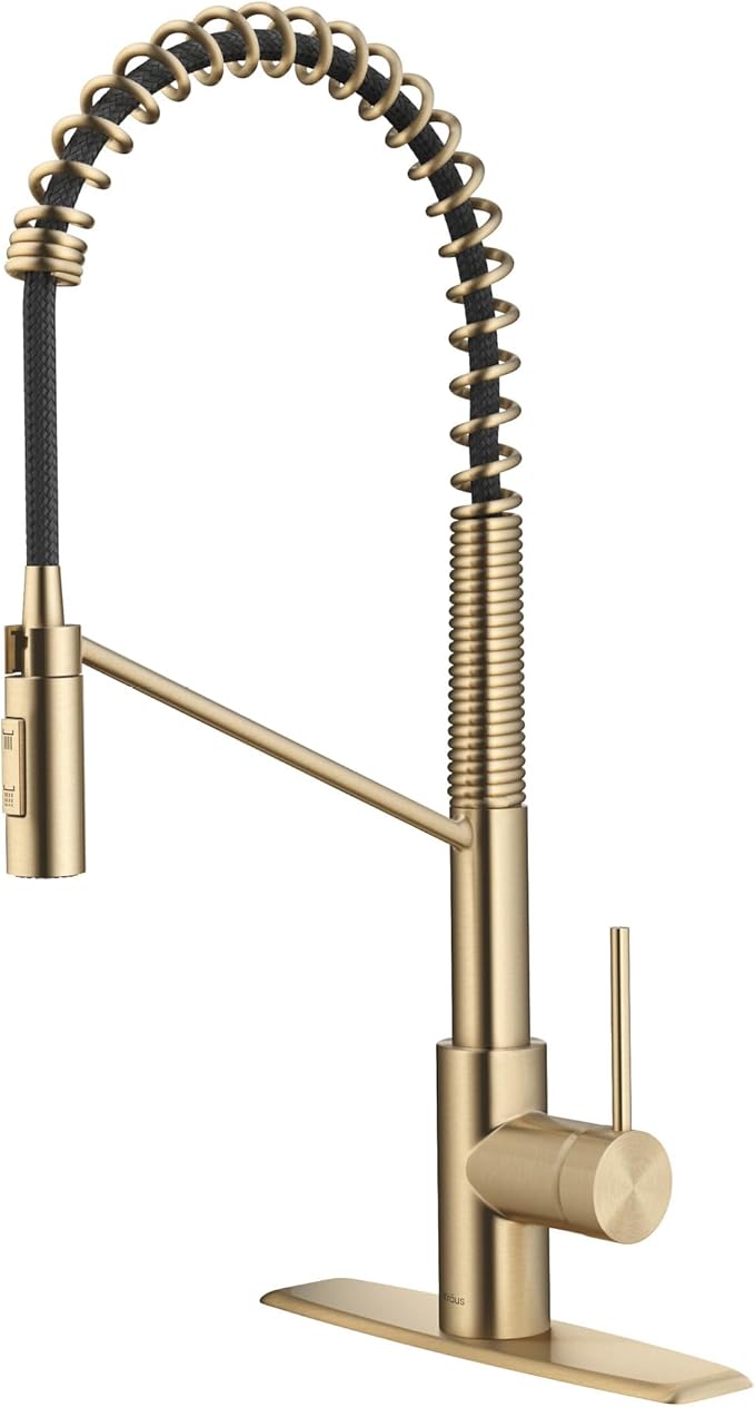 KRAUS Oletto Commercial Style Single Handle Pull Down Kitchen Faucet by KRAUS