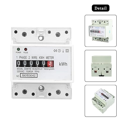 Electric Meter, Single Phase 4P LED DIN-Rail Electricity Power Consumption - Image 5