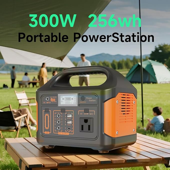 KAIYUEKJ Portable Power Station 256Wh LiFePO4 Battery, 300W Backup Lithium - Image 2