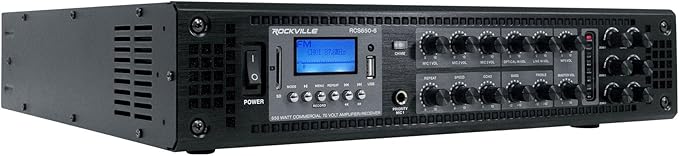 Rockville RCS650-6 650 Watt 6-Zone 70V Commercial Amplifier, USB/SD/FM Playback - Image 2