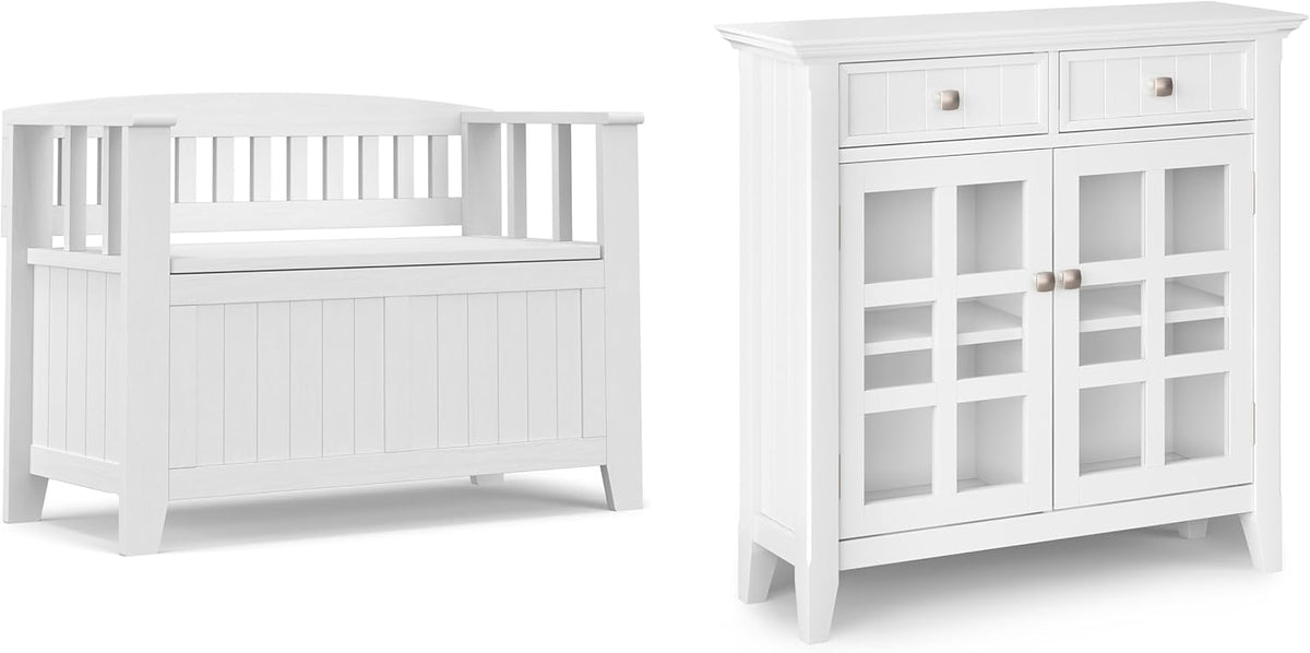 simplihome acadian storage bench and cabinet set in, main product view