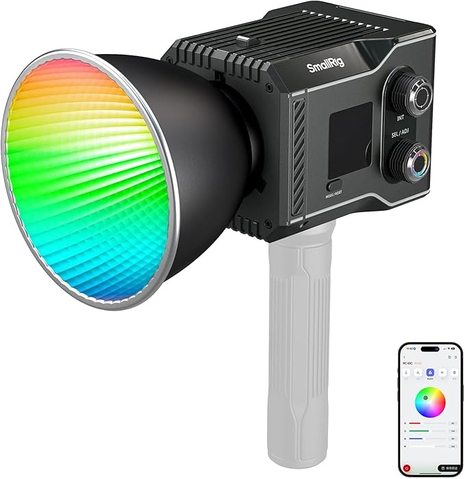 SmallRig RC 60C RGB LED Video Light, 3400mAh Battery 45min Runtime, APP Control by SmallRig