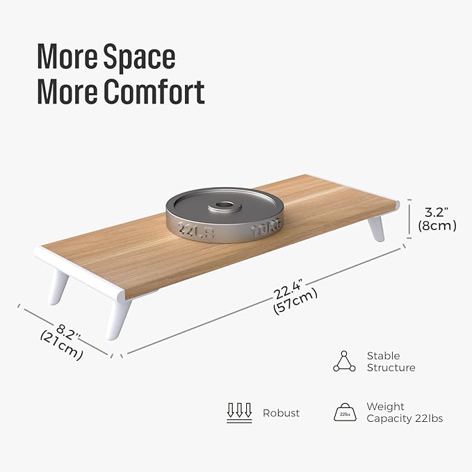 loukin Monitor Stand Riser for Desk, 22.4" x 8.3" Larger Computer Stand for - Image 5