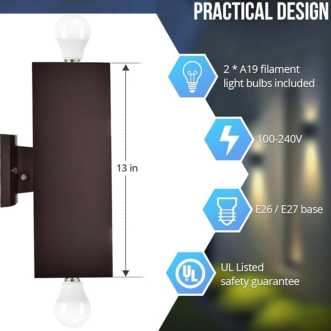 wowlite Modern Up Down Wall Lights Outdoor - Image 5
