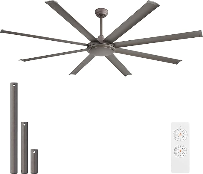 WINGBO 80 Inch Industrial Ceiling Fan without Light, 8 Aluminum Blades Ceiling by HomePage