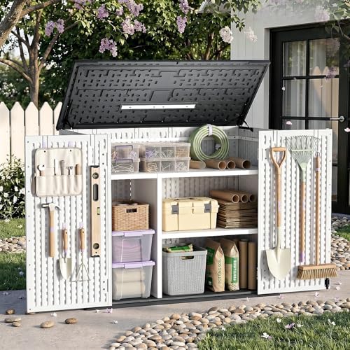 outdoor storage shed resin waterproof storage cabinet for, close-up detail