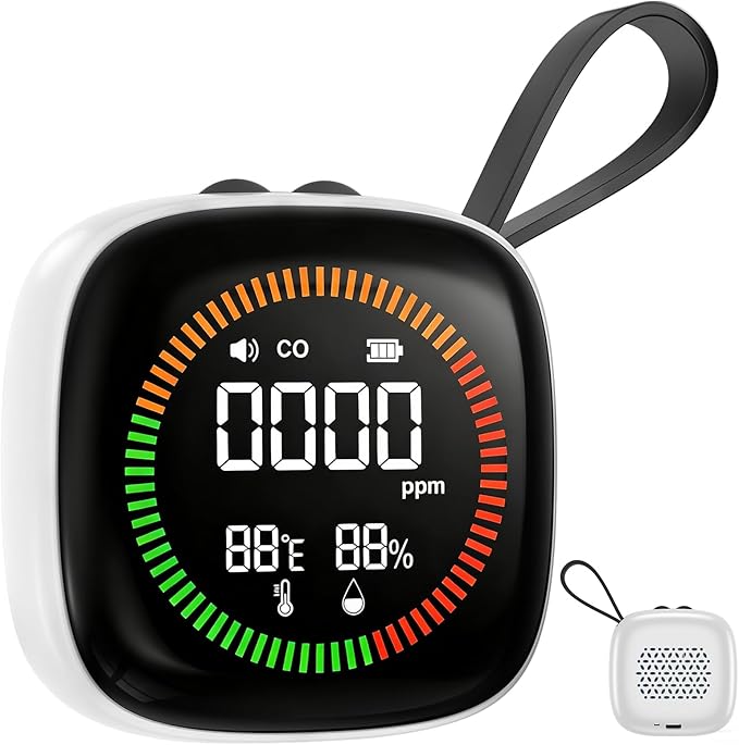 Portable Carbon Monoxide Detector, 3-in-1 Rechargeable Co Monoxide Detector by Bestechy
