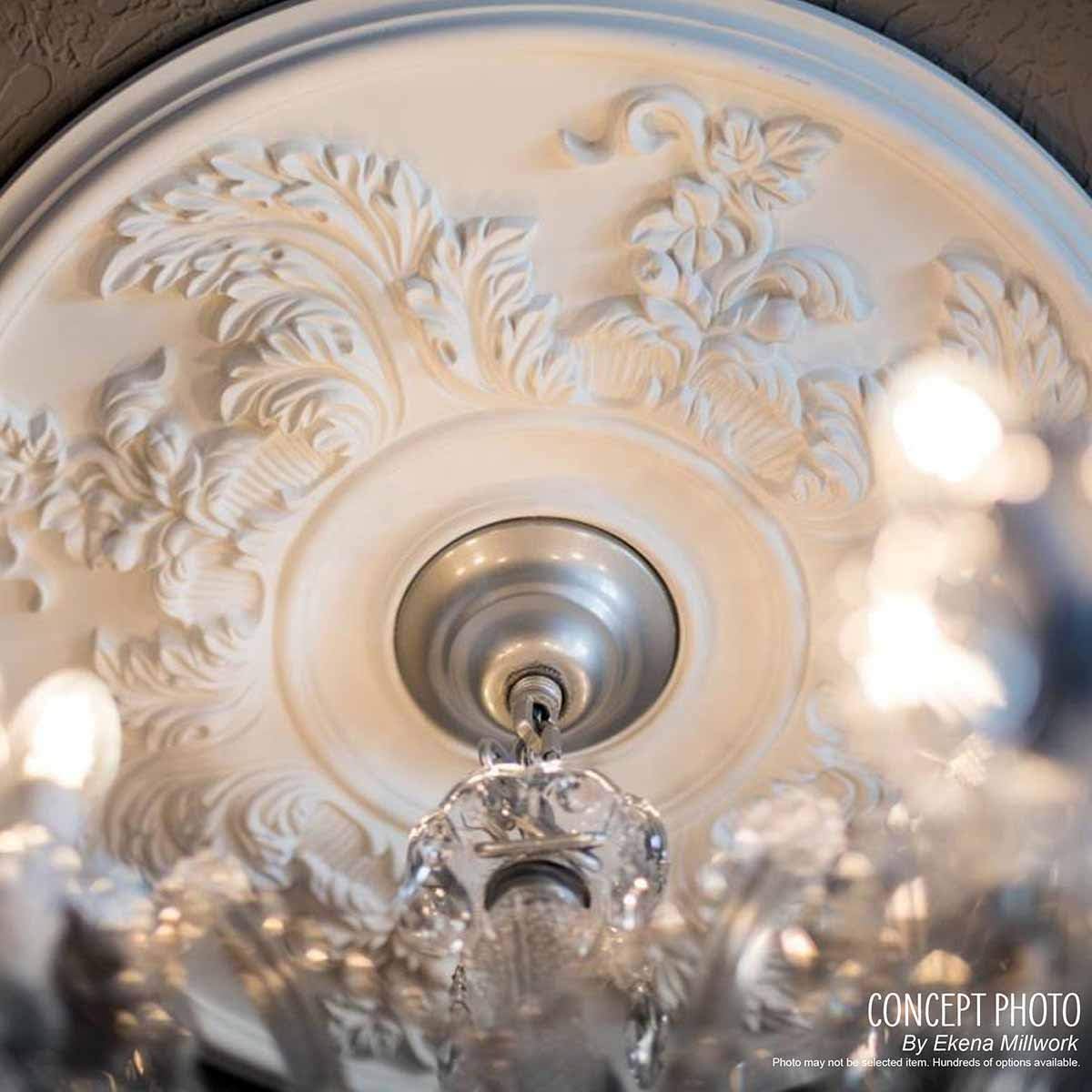 Ekena Millwork CM28OSMMC Cm28Osmmc Oslo Ceiling Medallion, 28-1/8" X 1-3/4", Mississippi Mud Crackle