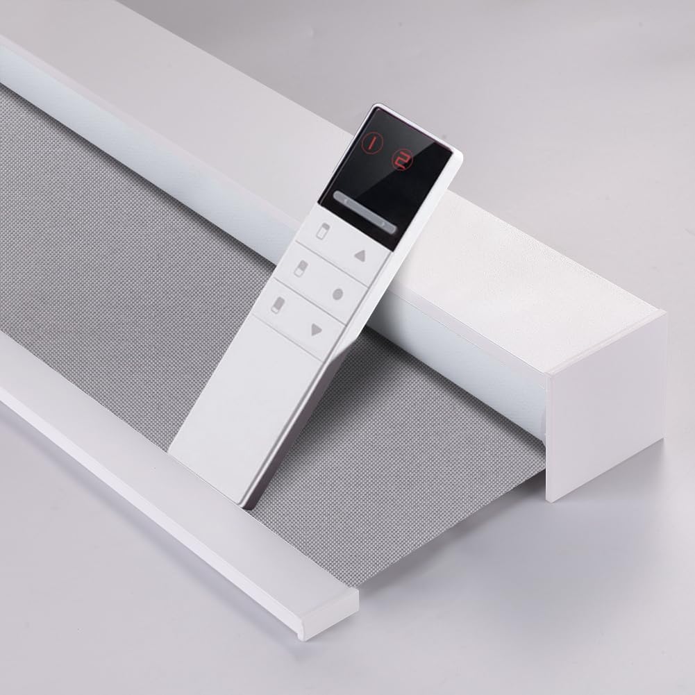 ZSHINE Motorized Blackout Roller Blinds Customize Width Remote Control Wireless
