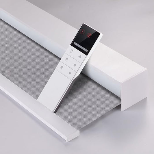 ZSHINE Motorized Blackout Roller Blinds Customize Width Remote Control Wireless by ZSHINEHome