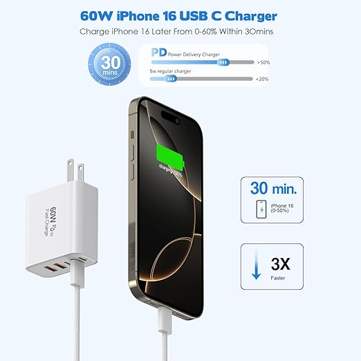 10Foot iPhone 17/16/15 Cord Fast Charging, iPhone 16e/16/15/15Pro, iPad - Image 3
