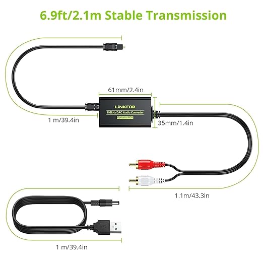 LiNKFOR 192kHz DAC Converter Digital to Analog Converter Digital Optical SPDIF - Image 6
