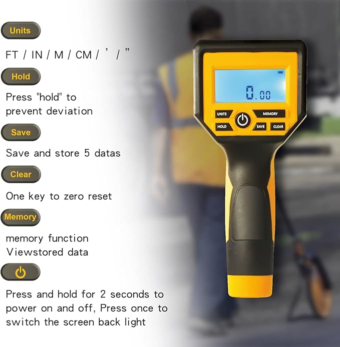 Zozen Measuring Wheel Digital Display, 3-Sections Foldable, Imperial/Metric - Image 3