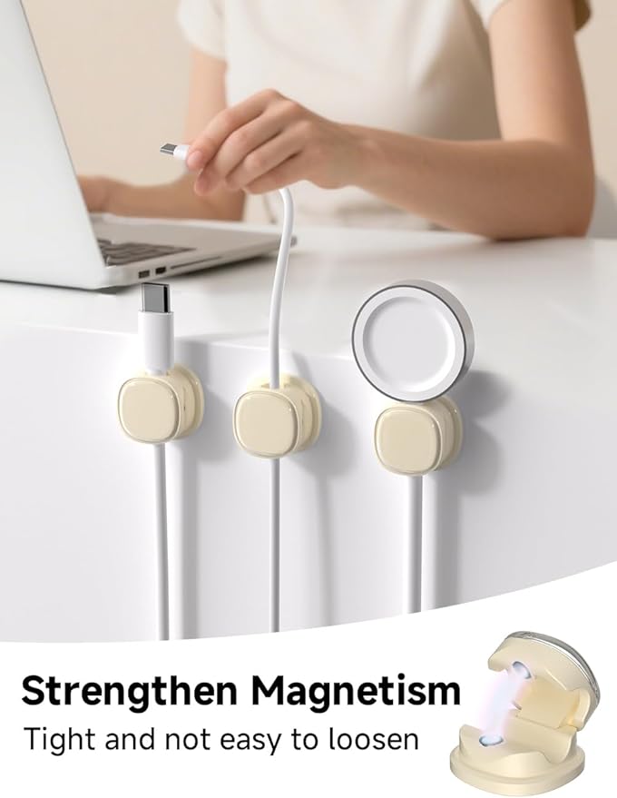 Magnetic Cable Clips, Adjustable Cord Holder Management, Adhesive Wire Keeper - Image 2