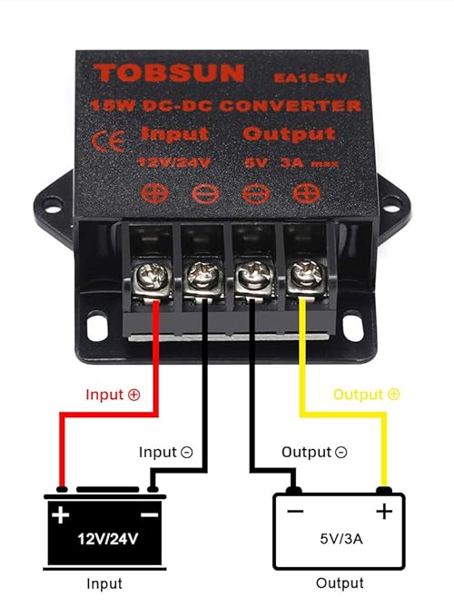 DC 12V/24V to 5V 3A Step Down Converter - 12V Voltage Regulator Buck Converter - Image 5
