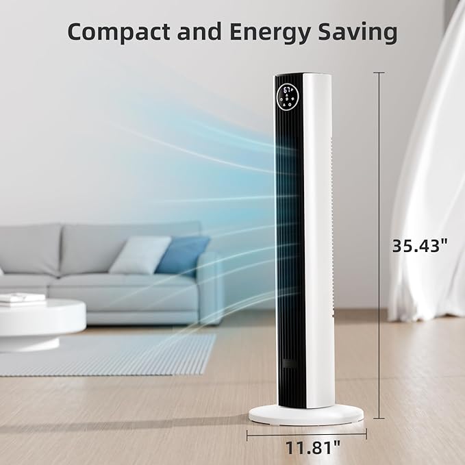 Antarctic Star Tower Fan Portable Floor Fans 85°Oscillating Fan Quiet Cooling - Image 6