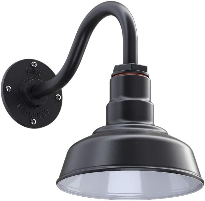 Steel Lighting Co. Hawthorne Barn Light | Outdoor Wall Mounted | 8 inch Dome | by SteelLightingCo