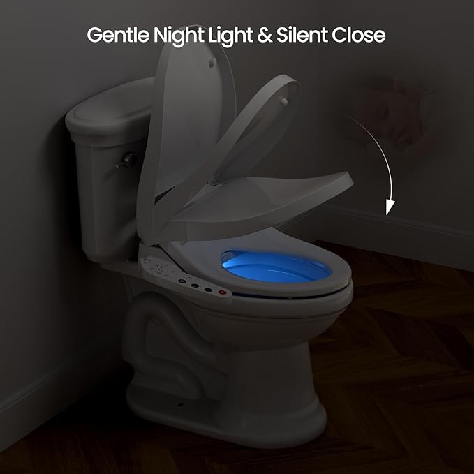 R&T V2601 Electric Bidet Seat For Elongated Toilet, Smart Toilet Seat - Image 7