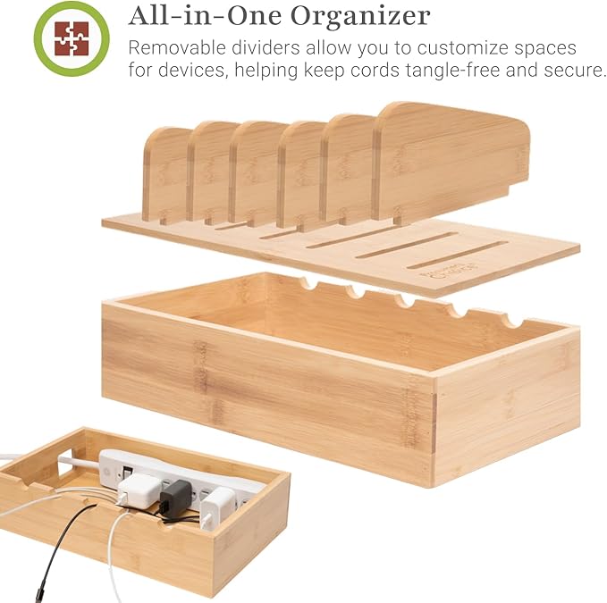 Prosumer's Choice Wooden Charging Station Organizer - Image 4