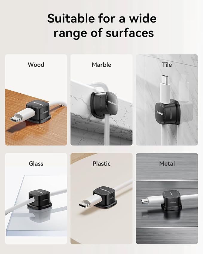 30-Pack Magnetic Cable Clips Cord Organizer, Cable Straps Smooth Adjustable - Image 8