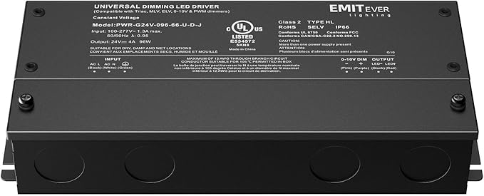 EMITEVER 96W Dimmable LED Driver, 24V Dimmable Power Supply, AC to DC - Image 7