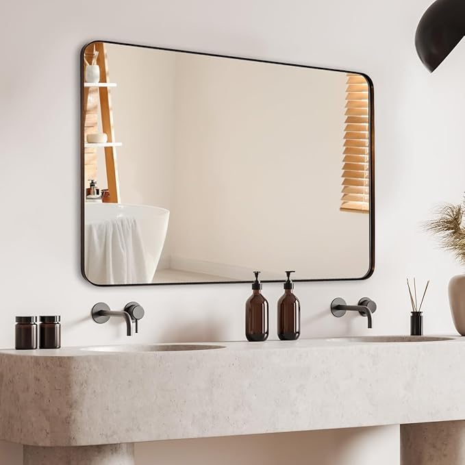 ANDY STAR Wall Mirror for Bathroom, Rounded Rectangle Mirror for Vanity - Image 6