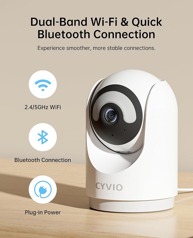 CYVIO 5MP Indoor Security Camera, 3K Pan-Tilt WiFi Surveillance Camera - Image 6