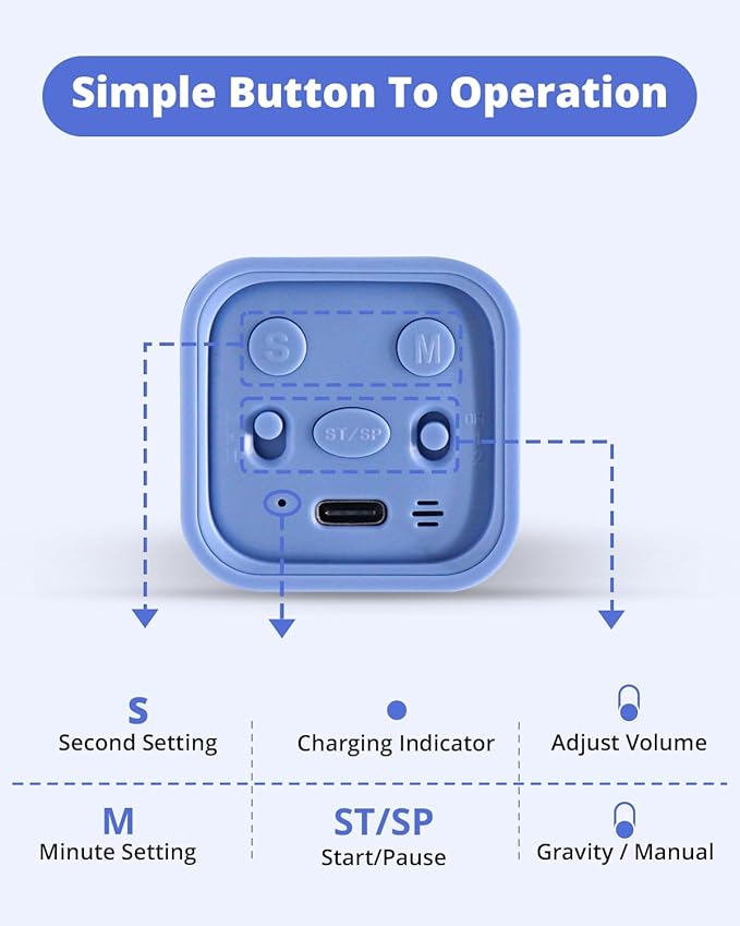 Productivity Timer Flip Gravity Sensor Cube Timer Countdown & Countup, Mute & - Image 4