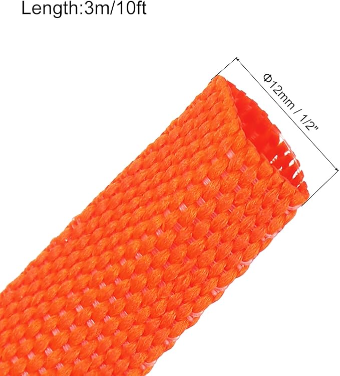 MECCANIXITY Braided Cable Sleeves Heat Shrinkable Fabric Sleeving, 1/2" 10ft - Image 2
