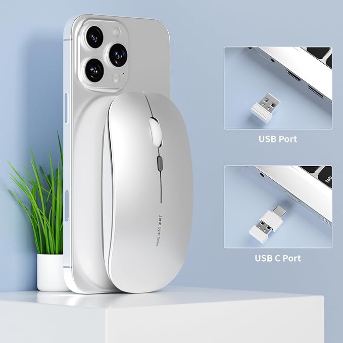 Q5 Slim Rechargeable Wireless Mouse, 2.4G Portable Optical Silent Ultra Thin - Image 4