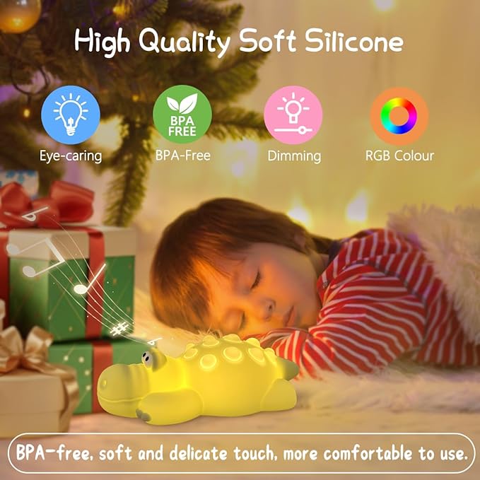 LEDHOLYT Night Light for Kids, Cute Silicone Nursery Crocodile Lamp - Image 6