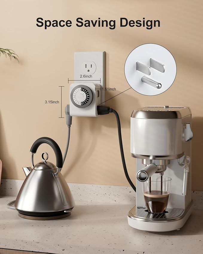 BN-LINK Outlet Timer with 2 Grounded Outlets, Mechanical Light Timer - Image 6